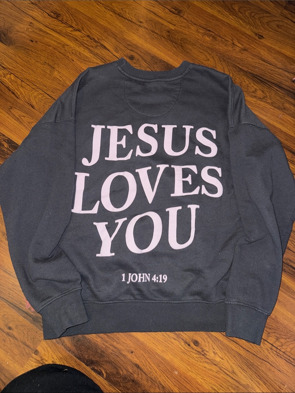 Digital Darling Jesus Loves You Graphic Sweatshirt Small